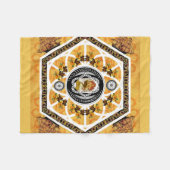 Collage Vintag Retro mit Spitzen und Blume Fleecedecke (Vorderseite (Horizontal))