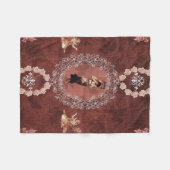 Collage Vintag Retro mit Spitzen und Blume Fleecedecke (Vorderseite (Horizontal))
