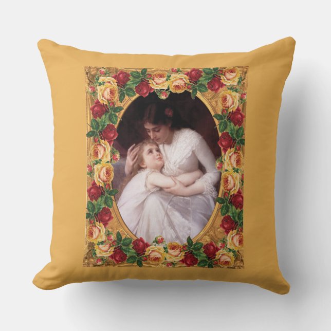 Collage Vintag Retro mit Spitzen und Blume Kissen (Vorderseite)