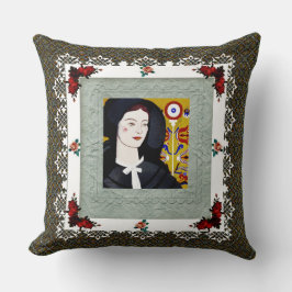 Collage Vintag Retro mit Spitzen und Blume Kissen