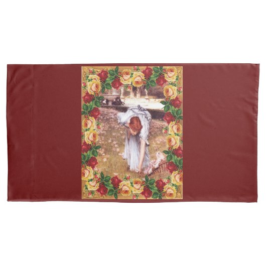 Collage Vintag Retro mit Spitzen und Blume Kissenbezug (Vorderseite-Links)