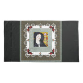 Collage Vintag Retro mit Spitzen und Blume Kissenbezug (Rückseite)