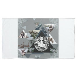 Collage Vintag Retro mit Spitzen und Blume Kissenbezug