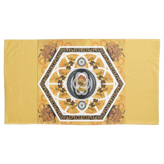 Collage Vintag Retro mit Spitzen und Blume Kissenbezug (Vorderseite)