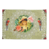 Collage Vintag Retro mit Spitzen und Blume Kissenbezug (Rückseite-Links)