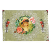 Collage Vintag Retro mit Spitzen und Blume Kissenbezug (Rückseite-Rechts)