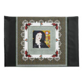 Collage Vintag Retro mit Spitzen und Blume Kissenbezug (Rückseite-Rechts)