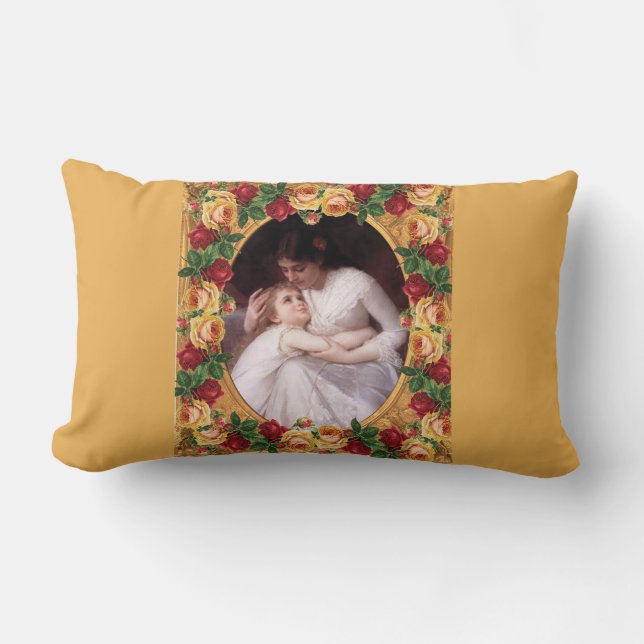 Collage Vintag Retro mit Spitzen und Blume Lendenkissen (Vorderseite)