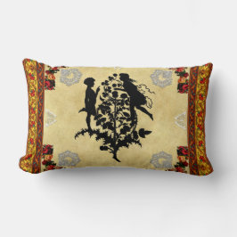 Collage Vintag Retro mit Spitzen und Blume Lendenkissen