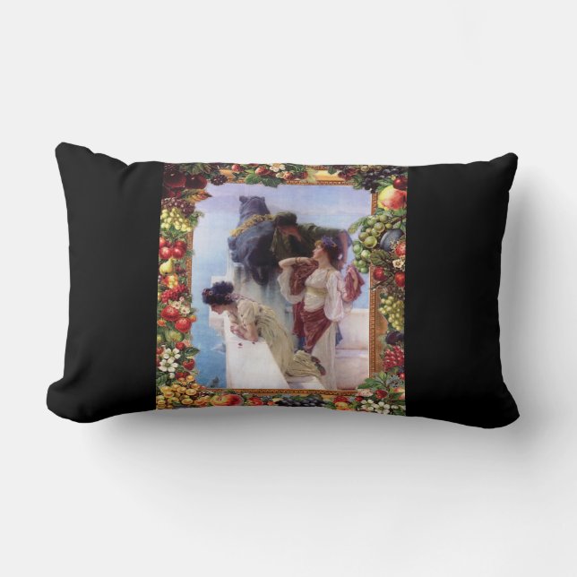 Collage Vintag Retro mit Spitzen und Blume Lendenkissen (Vorderseite)