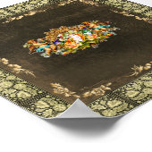 Collage Vintag Retro mit Spitzen und Blume Poster (Ecke)