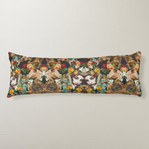 Collage Vintag Retro mit Spitzen und Blume Seitenschläferkissen