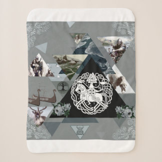 Collage Vintag Retro mit Spitzen und Blume Sherpadecke