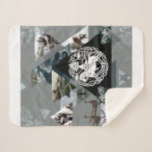 Collage Vintag Retro mit Spitzen und Blume Sherpadecke (Vorderseite (Horizontal))