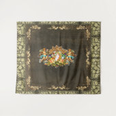 Collage Vintag Retro mit Spitzen und Blume Wandteppich (Vorderseite (Horizontal))