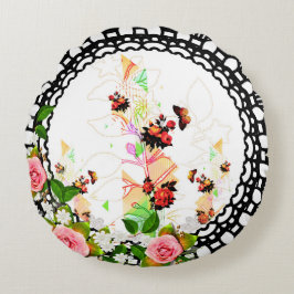 Collage Vintag Rundes Kissen