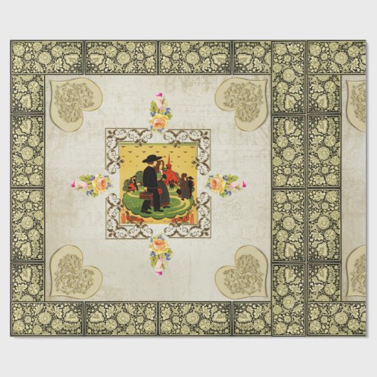 collage vintage geschenkpapier (Flach)