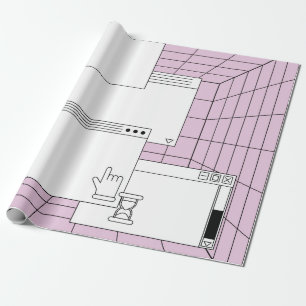 Collage von Benutzeroberflächenelementen. Cyberpun Geschenkpapier
