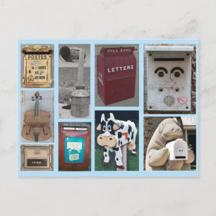 Collage von Briefkastenfotos Postkarte