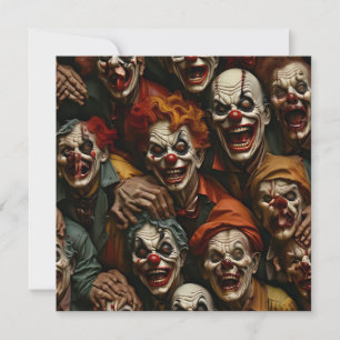 Collage von gruseligen Clown-Zombies Feiertagskarte