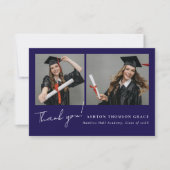 Collage von zwei Fotos modernes Design Dankeskarte (Vorderseite)