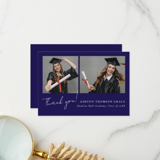 Collage von zwei Fotos modernes Design Dankeskarte (Vorderseite/Rückseite Beispiel)