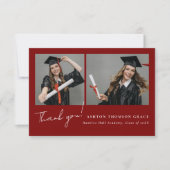 Collage von zwei Fotos modernes Design Dankeskarte (Vorderseite)