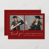 Collage von zwei Fotos modernes Design Dankeskarte (Vorne/Hinten)