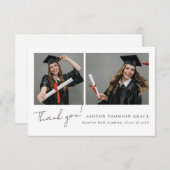 Collage von zwei Fotos modernes Design Dankeskarte (Vorne/Hinten)