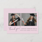 Collage von zwei Fotos modernes Design Dankeskarte (Vorne/Hinten)