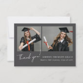 Collage von zwei Fotos modernes Design Dankeskarte (Vorderseite)