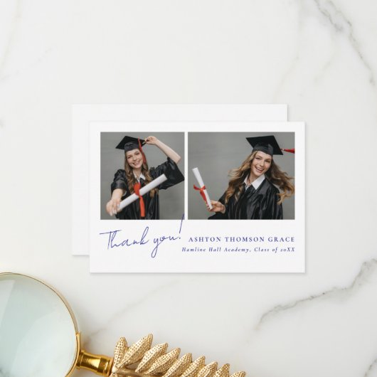 Collage von zwei Fotos modernes Design Dankeskarte (Vorderseite/Rückseite Beispiel)