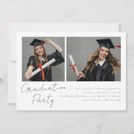 Collage von zwei Fotos modernes Design Einladung (Vorderseite)