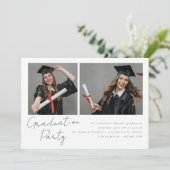 Collage von zwei Fotos modernes Design Einladung (Stehend Vorderseite)