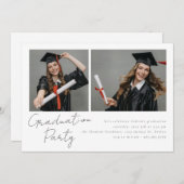 Collage von zwei Fotos modernes Design Einladung (Vorne/Hinten)