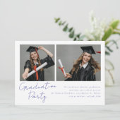 Collage von zwei Fotos modernes Design Einladung (Stehend Vorderseite)