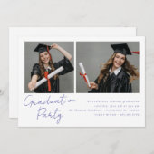 Collage von zwei Fotos modernes Design Einladung (Vorne/Hinten)