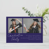 Collage von zwei Fotos modernes Design Einladung (Stehend Vorderseite)