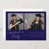 Collage von zwei Fotos modernes Design Einladung (Vorne/Hinten)