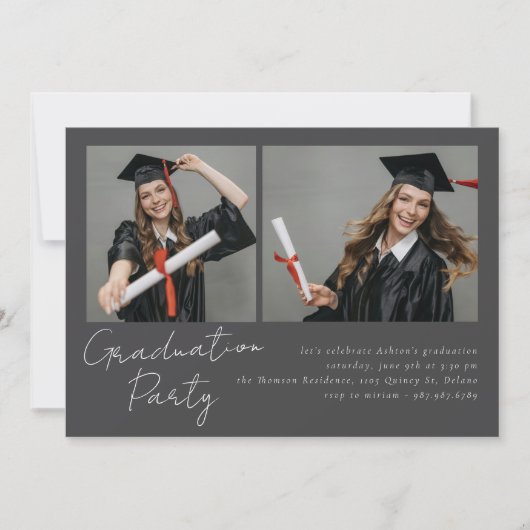 Collage von zwei Fotos modernes Design Einladung (Vorderseite)