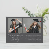 Collage von zwei Fotos modernes Design Einladung (Stehend Vorderseite)