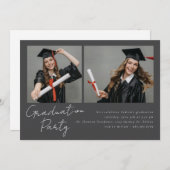 Collage von zwei Fotos modernes Design Einladung (Vorne/Hinten)