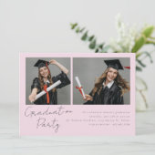 Collage von zwei Fotos modernes Design Einladung (Stehend Vorderseite)