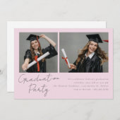 Collage von zwei Fotos modernes Design Einladung (Vorne/Hinten)