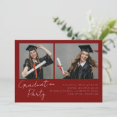 Collage von zwei Fotos modernes Design Einladung (Stehend Vorderseite)