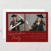 Collage von zwei Fotos modernes Design Einladung (Vorne/Hinten)