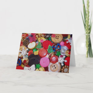 Collage with Christmas Tree Buttons Feiertagskarte