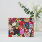 Collage with Christmas Tree Buttons Feiertagspostkarte (Stehend Vorderseite)