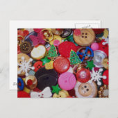 Collage with Christmas Tree Buttons Feiertagspostkarte (Vorne/Hinten)