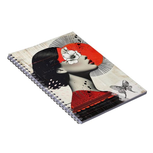 Collage with Moth | Notebook Notizblock (Rechte Seite)